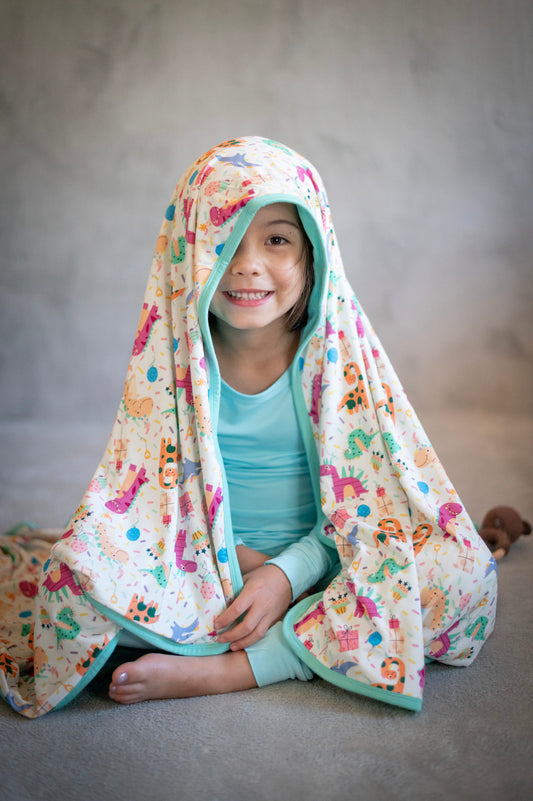 Dino Party Bamboo Blanket
